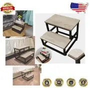 Sturdy & Safe Multi-Purpose Step Stool - Supports 500 lbs, Modern Gray Finish