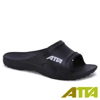 在飛比找蝦皮商城優惠-【ATTA】足底均壓 足弓簡約休閒拖鞋(黑色)ATTA/人體