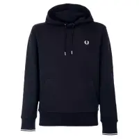 在飛比找momo購物網優惠-【FRED PERRY】男款 品牌刺繡LOGO 棉質帽T-深