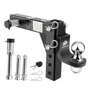 Adjustable Trailer Hitch Ball Mount, 2" hitch ball mount+hitch lock+hitch pin