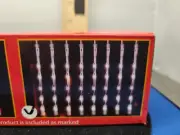 Christmas Light Waterfall Curtain Clear LED Batt Op Timer 8ct 357