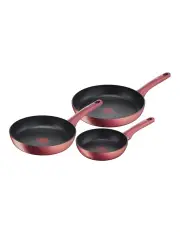 [Tefal] Perfect Cook Non-Stick Induction Frypan 3 Piece Set in Red