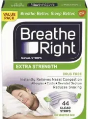 BreatheRight ExtraStrength NasalStrips SensitiveSkin-Clear,44Ct*07/26*FREE SHIP*