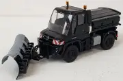 BUSCH NEW HO 1/87 Scale 2-axle Mercedes Unimog Utility Truck in Black & Silver