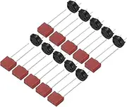 uxcell 10Set DIP Mounted Miniature Square Slow Blow Micro Fuse with Fuse Holder for Electronic Parts PCB LCD Repair, T-6.3A 6.3A 250V, Red