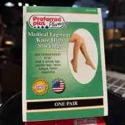 Medical Legware Knee High Stockings Closed Toe 20-30mmhg Black Large
