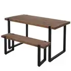 Levede Dining Table Bench Set 2xDining Chairs Industrial Cafe Restaurant