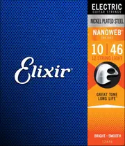 Elixir 12450 NANOWEB Electric 12 String Guitar Strings Light Gauge 10-46