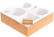 Snack Box with Compartments, Drinks Tray Snack Boxes, Couch Cup Holder Tray, Wooden Sofa Cup Holder, Armchair Tray Sofa Organiser for Bed, Boat, Beach