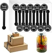 Handmade Food Baking Seal Stickers - 300Pcs Black Long Label Cake Stickers,Self-Adhesive Packaging Bakery Stickers,Sealing Labels Tamper-Proof Stickers for Lollipop Candy Cake Bread Baking (100 Long)