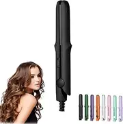 Dualglam Mini Dual-Purpose Curling Iron 2025 New 2-in-1 Portable Travel Hair Styling Tool - Curling Wand & Flat Iron for All Hair Types (Black)