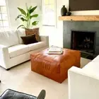 New Leather Footstool Pouf Ottoman Moroccan Pouffe Unstuffed