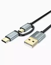 Choetech XAC-0012-102BK 2 in 1 USB Type C+Micro USB Cable 1.2m Charge & Sync for Samsung