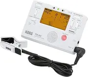KORG KO-TM60CWH TM-60 Combo Tuner Metronome with LED Screen and CM-200 Contact Mic, White