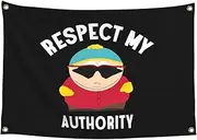 Respect My Authority Flag 3×5 Ft Polyester Banner Meme Funny Flags with Four Grommets for College Dorm Room Wall Decor 36 * 60in Gifts