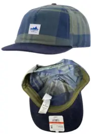 Patagonia Range Cap Hat Live Oak Hemlock Green Blue Plaid Men's Organic Cotton