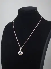 Brighton Hammered Silver Plated JULES PETITE Sapphire Blue Cabachon Necklace $58