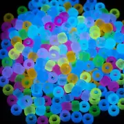 1000 Pcs Acrylic 9 Color Pony Beads 6x9mm Bulk Glow in The Dark for Necklace