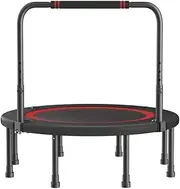 Sorlaarti 40" Trampoline, Rebounder Trampoline for Adults, Foldable Trampoline with Hardened Metal Spring, Indoor Trampoline, Fitness Rebounder with Adjustable Foam Handle, Max Load 200Kg.