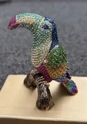 NEW Rucinni Toucan Tropical Bird Rainbow Trinket Box Crystals