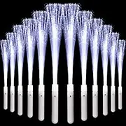 36 Pack Glow Sticks Light Up Fiber Optic Stick Glow Wands Bulk with 3 Flashing Models for Christmas July 4th Party Favors Birthday Wedding Bachelorette Concerts Clubs (36 White)