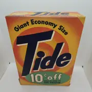 Tide Detergent Giant Economy Sized Unopened Full Box w/10¢ Off 1950's Vintage
