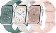 3 PACK Bands for Apple Watch Band 41mm 45mm 38mm 40mm 42mm 44mm 49mm Women Men, Soft Liquid Silicone Waterproof Replacement Sport Straps Wristbands Compatible with iWatch Apple Watch Ultra 2 SE Bands Series 9 8 7 6 5 4 3 2 1