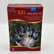 Holiday Time 100ct Mini Light Sets Blue Lights With White Wire. Factory Sealed
