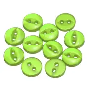 12pcs Green Round Sewing Buttons 9mm Resin 2-Hole Fish Eye Craft Button