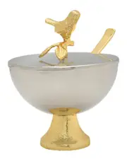 Godinger Bird Top Jam Jar With Spoon