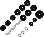 Generic 18pcs Drum Felt Cymbal Felt Pads Drum Kit Felt Pad Drum Practice Pads Drum Gasket Creative Cymbal Pad Drum Replacement Part Drum Practice Pad Midi Drum Kit Drum Pad Metal Black