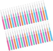 OATIPHO Multi- Interdental Brushes 50pcs Portable Tooth Cleaning Tools Ergonomic Handle Soft Bristles for Home Travel Work