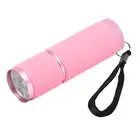 9 LED Glow in Dark Flashlights Aluminum Flashlight Rubber Coated Flashlight Pink