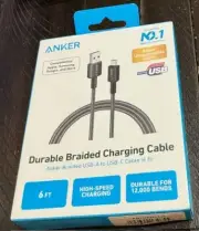 Anker 322 USB-A to USB-C Charging Cable 6ft Nylon Braided - BRAND NEW SEALED