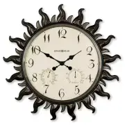 Howard Miller Sunburst II Round Wall Clock 22.5"X16" Modern Analog Quartz Black