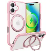 Torras iPhone 16 Plus (6.7") Ostand R Fusion Spin Case - Pink All in One: Magnetic / Stand / Ring Holder - 360 Spin [X00FX1874]