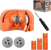 YUENTOEN Drill Bit Sharpener, Multipurpose Drill Bit Grinding Sharpener with 2 Grinding Wheels, Knife Sharpener Tool for Grinding and Polishing(Orange)