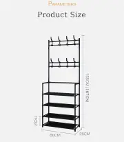 NNEOBA Coat Rack Clothes Hanger Floor Hanger Storage Wardrobe Clothing Drying Racks Shoe Rack Bathroom Furniture Hanger Rack Hangers