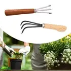 Hand Rake Wooden Handle Hand Tiller for Weed Removal Loosening Soil Digging