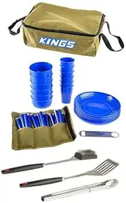[Adventure Kings] 37 Piece Six-Person Picnic Set + BBQ Stainless Tool Set 3-Pack