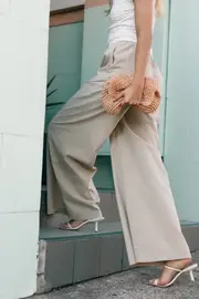 [PUP106] Savanna Striped Pants - Apricot S Beige