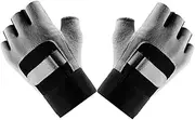 YARNOW 1 Pair Gym Gloves for Weight Lifting and Outdoor Cycling Durable Half Finger Fitness Gloves with Skid Palm Design Breathable Material for Optimal Grip Damp Conditions Grey
