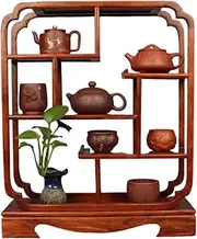 Bogu Rack Small teapot Rack Antique Rack Tea Set Rack Mahogany Desktop Ornaments Solid Wood Chinese Style Multi-Treasure Cabinet,C