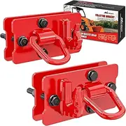 Nilight 2PCS Tractor Bucket Hooks with Tie Down Ring, Grade 70 Grade Forged Steel Bolt-On Grab Hook with Back Plates for Tractor Bucket RV UTV Truck MBS 15000 lbs, Red, 2 Years Warranty