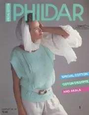 Phildar Leaflet No. 26 Knitting Patterns Vintage 1987 Cotton 4 Patterns Women