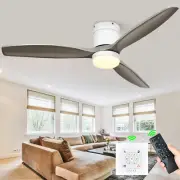 Farmhouse Chandelier Ceiling Fan Light Fixture 3 Wooden Blades W/ Remote Control