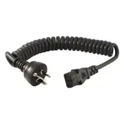 Doss IEC-C13 Appliance Curly Cord Power Lead 2m Black