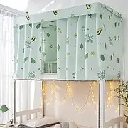 HYJHHY Blackout Dormitory Loft Bed Curtains Polyester Breathable Bunk Bed Curtains for Bottom Top Privacy Curtains for Bed Dustproof Children's Beds(Curtain*3+top,1.35M_Avocado A)