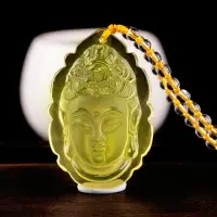 在飛比找樂天市場購物網優惠-天然黃水晶如來佛祖頭像吊墜男女款釋迦牟尼佛頭平安護身項鏈掛件