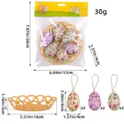 GGP Butterfly Five Sets Of Six Each Easter Egg Hanging Ornament Set With Creative Woven Basket Festive Decor For Home Scenes